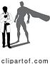 Vector Illustration of Superhero Doctor with Super Hero Shadow Silhouette by AtStockIllustration