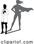 Vector Illustration of Superhero Doctor with Super Hero Shadow Silhouette by AtStockIllustration