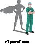 Vector Illustration of Superhero Nurse Doctor Shadow Super Hero by AtStockIllustration