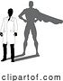 Vector Illustration of Superhero Scientist Super Hero Shadow Silhouette by AtStockIllustration