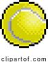 Vector Illustration of Tennis Ball Pixel Art Eight Bit Sports Game Icon by AtStockIllustration