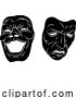 Vector Illustration of Theater or Theatre Drama Comedy and Tragedy Masks by AtStockIllustration