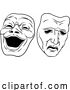 Vector Illustration of Theater or Theatre Drama Comedy and Tragedy Masks by AtStockIllustration