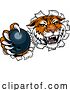 Vector Illustration of Tiger Bowling Ball Animal Sports Team Mascot by AtStockIllustration