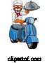 Vector Illustration of Tiger Chef Scooter Mascot Character by AtStockIllustration