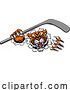 Vector Illustration of Tiger Ice Hockey Player Animal Sports Mascot by AtStockIllustration