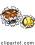 Vector Illustration of Tiger Softball Animal Sports Team Mascot by AtStockIllustration