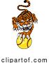 Vector Illustration of Tiger Softball Animal Sports Team Mascot by AtStockIllustration