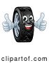 Vector Illustration of Tyre Car Mechanic Service Mascot by AtStockIllustration
