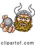 Vector Illustration of Viking Golf Ball Sports Mascot by AtStockIllustration