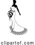 Vector Illustration of Wedding Bride Silhouette with Flowers by AtStockIllustration