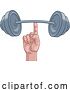 Vector Illustration of Weight Lifting Hand Finger Holding Barbell Concept by AtStockIllustration