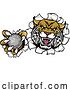 Vector Illustration of Wildcat Bobcat Cat Cougar Golf Ball Mascot by AtStockIllustration