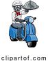 Vector Illustration of Wolf Chef Scooter Mascot Character by AtStockIllustration
