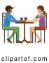 Vector Illustration of Young Couple Dinner Wine Restaurant by AtStockIllustration