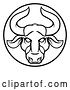 Vector Illustration of Zodiac Horoscope Astrology Taurus Bull Circle Design in Black and White by AtStockIllustration