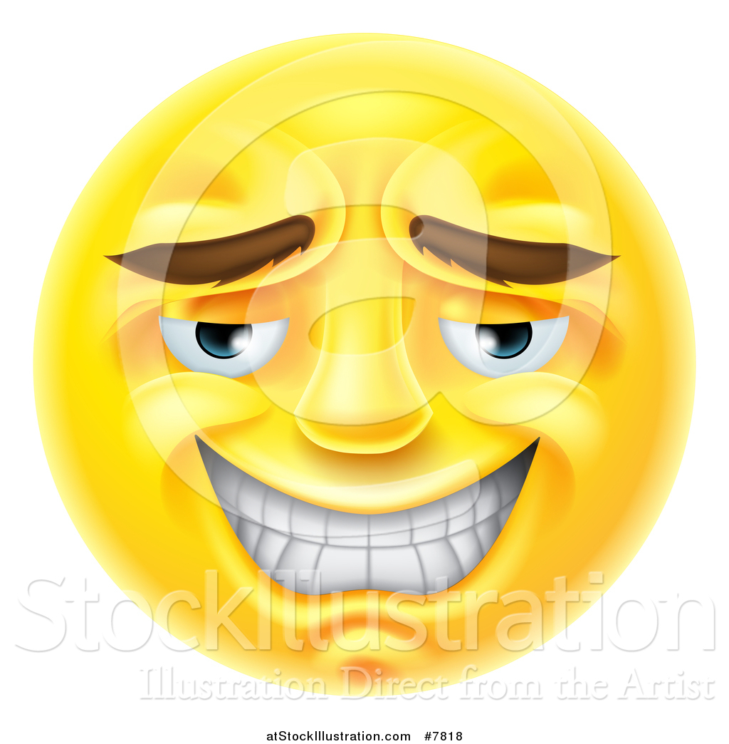 Vector Illustration of a 3d Yellow Male Smiley Emoji Emoticon Face with ...