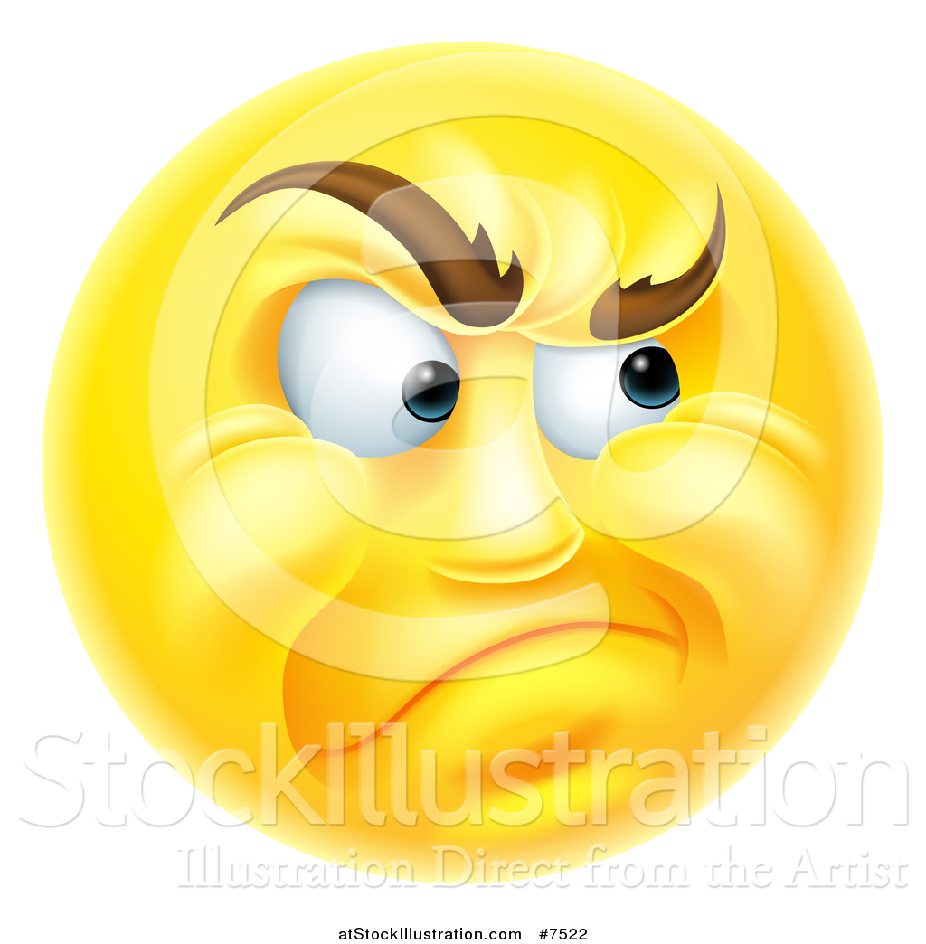 Vector Illustration of a 3d Yellow Smiley Emoji Emoticon Face Looking ...