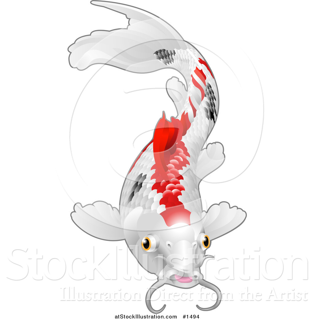 Download Vector Illustration of a Calico Koi Fish with Red and ...