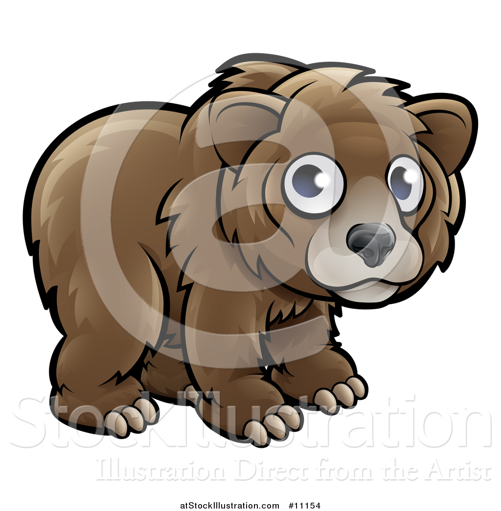 Vector Illustration of a Cartoon Bear Cub by AtStockIllustration - #11154