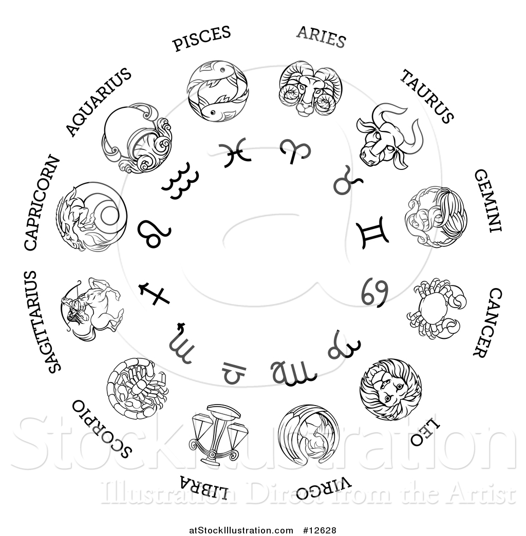 Vector Illustration Of A Star Sign Astrological Horoscope Chart By
