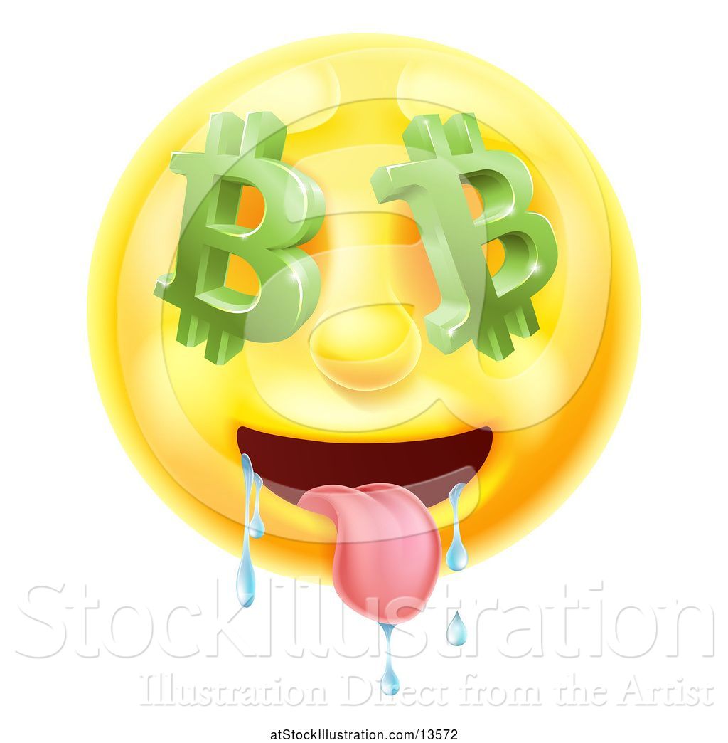 Vector Illustration of Cartoon 3d Drooling Yellow Male Smiley Emoji ...
