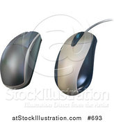 Illustration of 3d Corded and Wireless Computer Mouse by AtStockIllustration