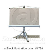 Illustration of a 3d Roll down Projection Screen on a Tripod by AtStockIllustration