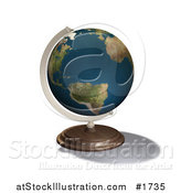 Illustration of a 3d World Globe on a Stand by AtStockIllustration