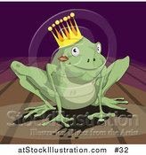 Illustration of a Frog Prince Wearing a Crown by AtStockIllustration