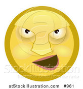 Illustration of a Mean Emoticon Grinning by AtStockIllustration