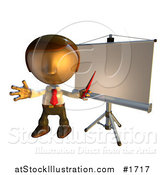 Illustration of a Presentation Board and Pete Man by AtStockIllustration