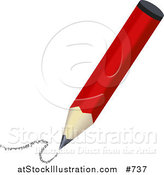 Illustration of a Red Pencil Drawing by AtStockIllustration