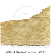 Illustration of a Ripped, Aged, Yellowed and Wrinkled Paper Background by AtStockIllustration
