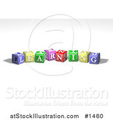 Illustration of a Row of Colorful Red, Yellow, Green, Pink and Red Toy Alphabet Blocks Spelling out LEARNING by AtStockIllustration