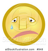 Illustration of a Sad Emoticon Crying by AtStockIllustration