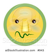 Illustration of a Shy Emoticon Worrying While Feeling Sick by AtStockIllustration