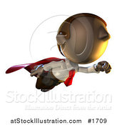 Illustration of a Super Hero Pete Man Character Flying by AtStockIllustration