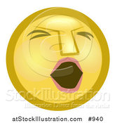 Illustration of a Tired Emoticon Yawning by AtStockIllustration