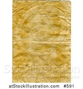 Illustration of an Aged, Yellowed and Wrinkled Paper Background by AtStockIllustration