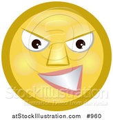 Illustration of an Emoticon Grinning Devilishly by AtStockIllustration