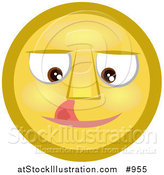 Illustration of an Emoticon Licking Lips by AtStockIllustration