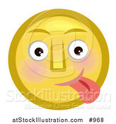 Illustration of an Emoticon Sticking Tongue out by AtStockIllustration