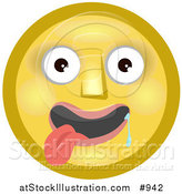 Illustration of an Infatuated Emoticon Drooling with Tongue out by AtStockIllustration