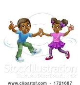 Illustration of Black Girl and Boy Kid Children Dancing by AtStockIllustration