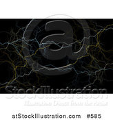 Illustration of Colorful Lightning Bolts on Black by AtStockIllustration