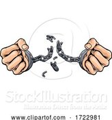 Illustration of Hands Breaking Chain Shackles Cuffs Freedom Design by AtStockIllustration