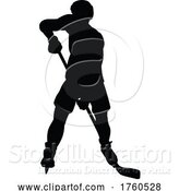 Illustration of Hockey Player Silhouette by AtStockIllustration