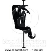 Illustration of Pole Dancer Lady Silhouette by AtStockIllustration