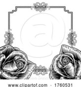 Illustration of Rose Flower Funeral Wedding Invite Background by AtStockIllustration